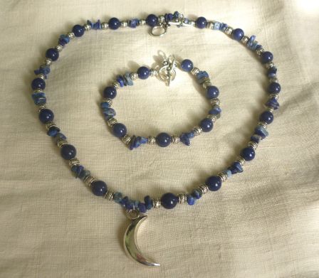 collier Lune Bleue et bracelet nocturne